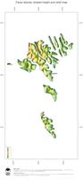 #3 Map Faroe Islands: color-coded topography, shaded relief, country borders and capital