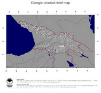 #4 Map Georgia: shaded relief, country borders and capital