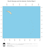 #2 Map South Georgia and the Islands: political country borders and capital (outline map)