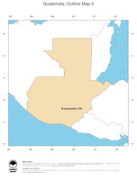 #2 Map Guatemala: political country borders and capital (outline map)