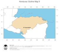 #2 Map Honduras: political country borders and capital (outline map)