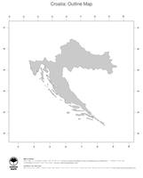 #1 Map Croatia: political country borders (outline map)