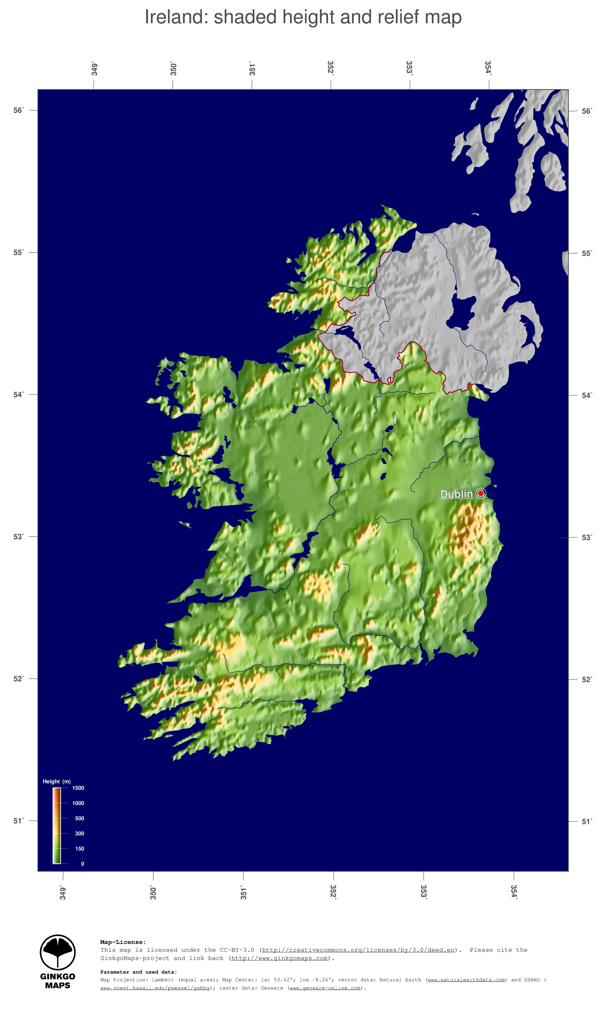 Teeburon Ireland Country Map Color Body de beb/é