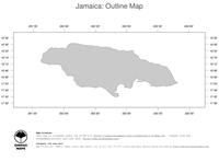 #1 Map Jamaica: political country borders (outline map)