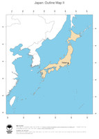 #2 Map Japan: political country borders and capital (outline map)