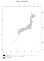 #1 Map Japan: political country borders (outline map)