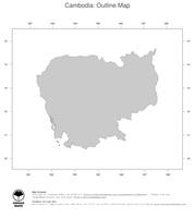 #1 Map Cambodia: political country borders (outline map)