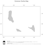 #1 Map Comoros: political country borders (outline map)