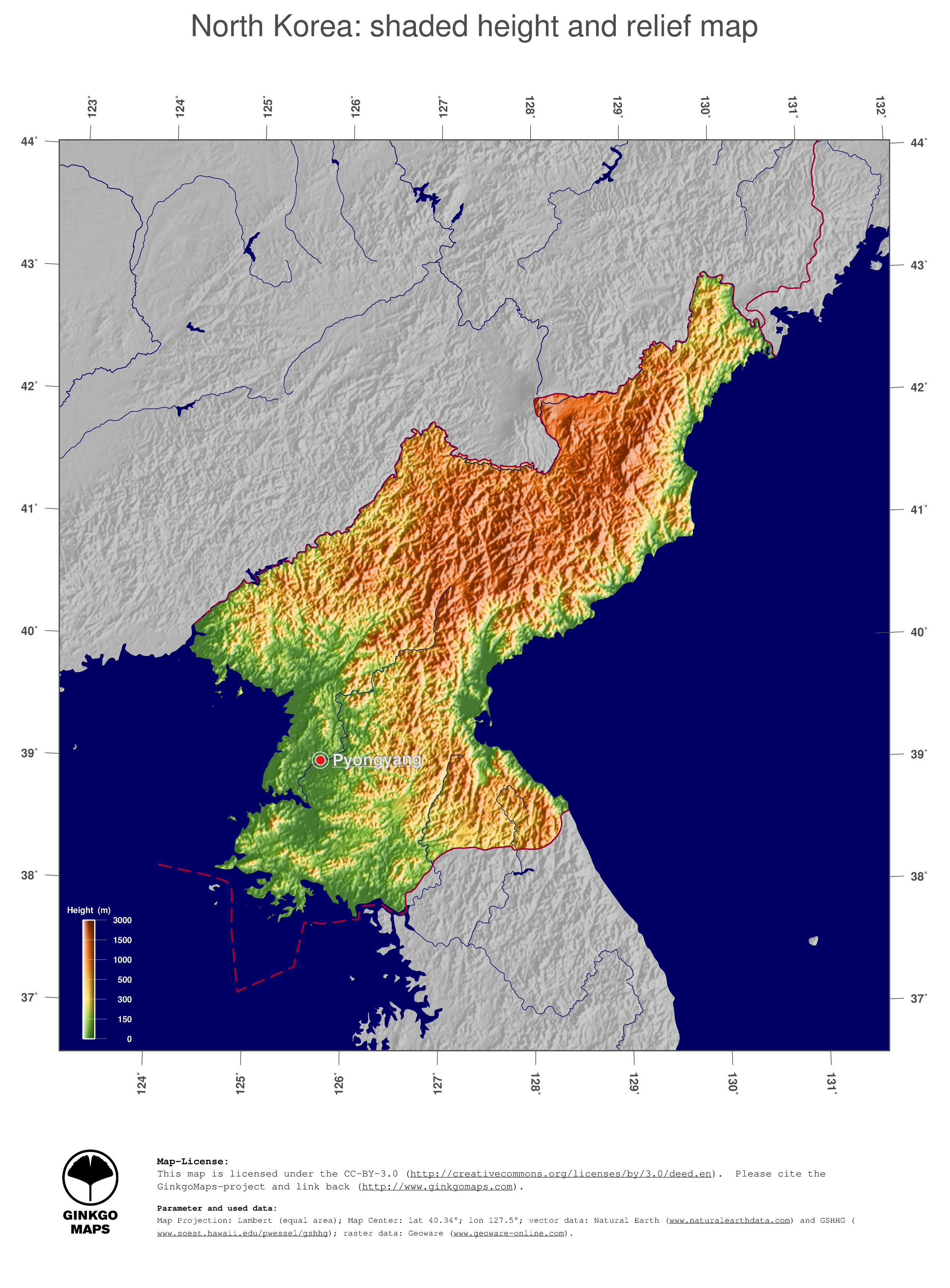 Map Korea, North; GinkgoMaps continent: Asia; region: Korea, North