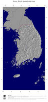 #4 Map South Korea: shaded relief, country borders and capital