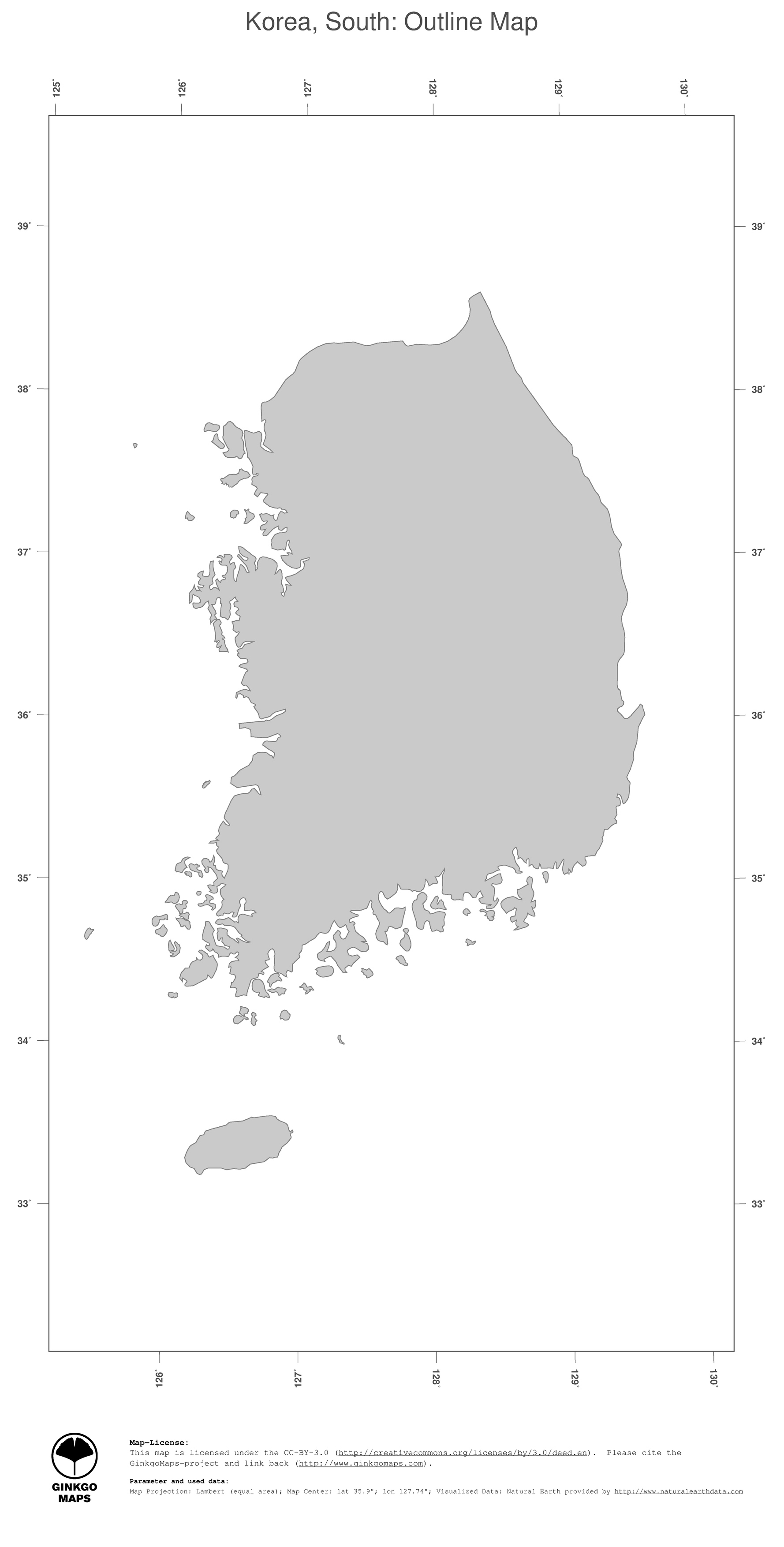 Map Korea, South; GinkgoMaps continent: Asia; region: Korea, South