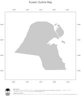 #1 Map Kuwait: political country borders (outline map)