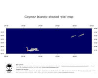 #4 Map Cayman Islands: shaded relief, country borders and capital