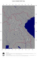 #4 Map Laos: shaded relief, country borders and capital