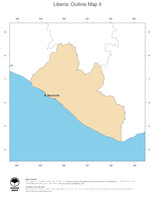 #2 Map Liberia: political country borders and capital (outline map)