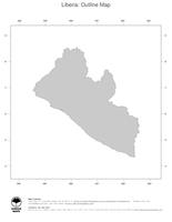 #1 Map Liberia: political country borders (outline map)