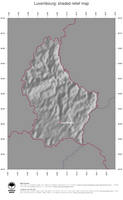 #4 Map Luxembourg: shaded relief, country borders and capital