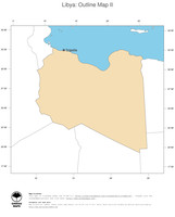 #2 Map Libya: political country borders and capital (outline map)