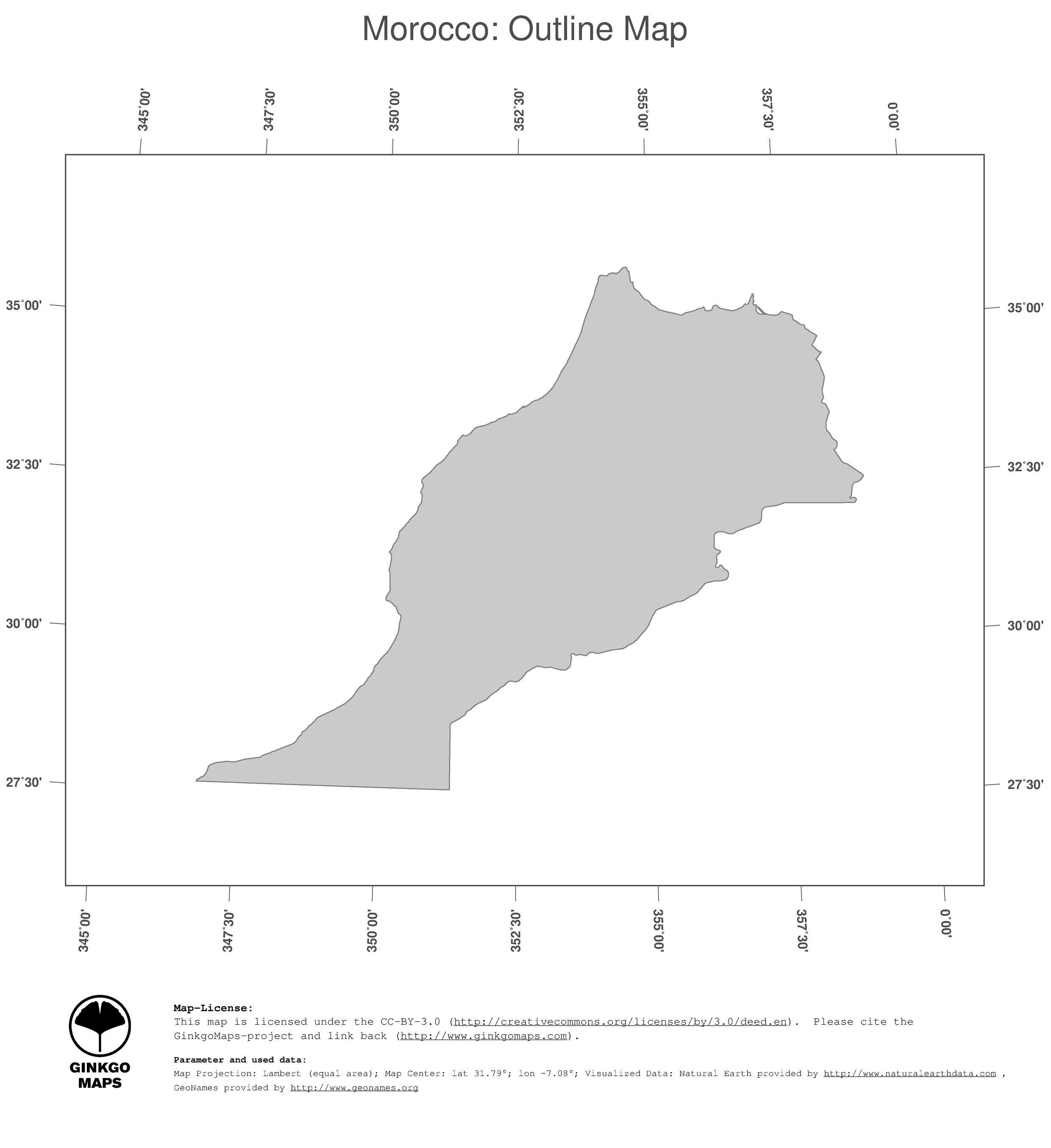 Map Morocco GinkgoMaps continent Africa region Morocco