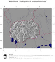 #4 Map Macedonia: shaded relief, country borders and capital