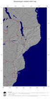 #4 Map Mozambique: shaded relief, country borders and capital
