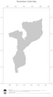 #1 Map Mozambique: political country borders (outline map)