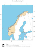 #2 Map Norway: political country borders and capital (outline map)