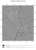 #4 Map Paraguay: shaded relief, country borders and capital