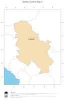 #2 Map Serbia: political country borders and capital (outline map)