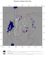 #4 Map Rwanda: shaded relief, country borders and capital