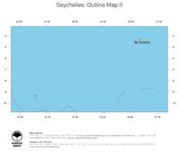 #2 Map Seychelles: political country borders and capital (outline map)