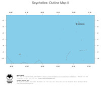 #2 Map Seychelles: political country borders and capital (outline map)