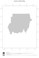 #1 Map Sudan: political country borders (outline map)