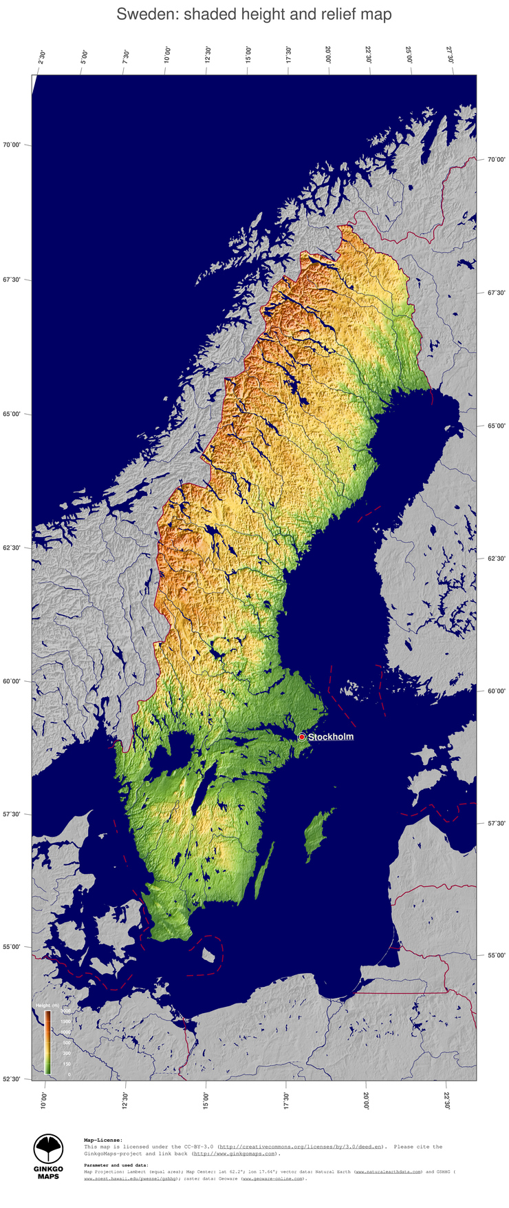 Map Sweden; GinkgoMaps continent: Europe; region: Sweden