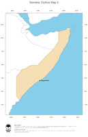 #2 Map Somalia: political country borders and capital (outline map)