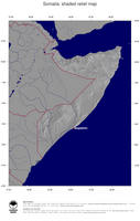 #4 Map Somalia: shaded relief, country borders and capital