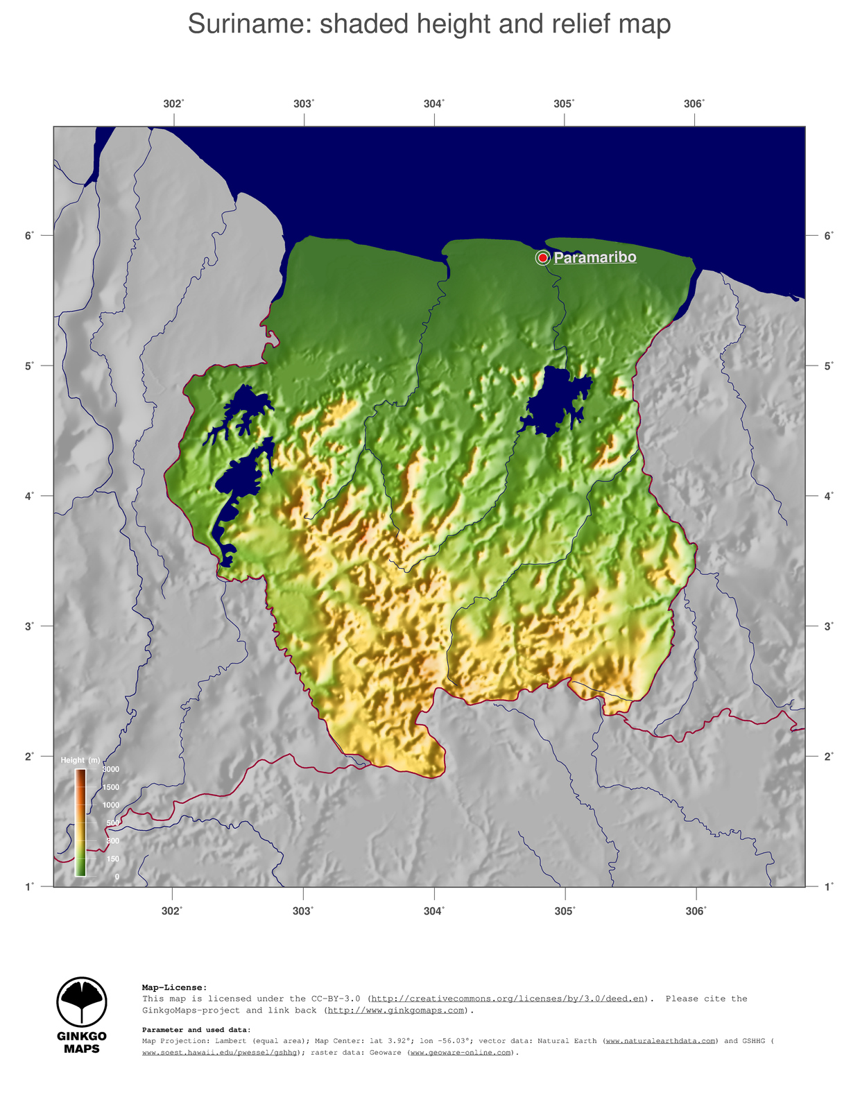 Suriname Map