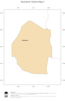 #2 Map Swaziland: political country borders and capital (outline map)