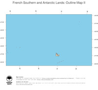 #2 Map French Southern and Antarctic Lands: political country borders and capital (outline map)