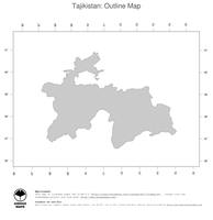 #1 Map Tajikistan: political country borders (outline map)