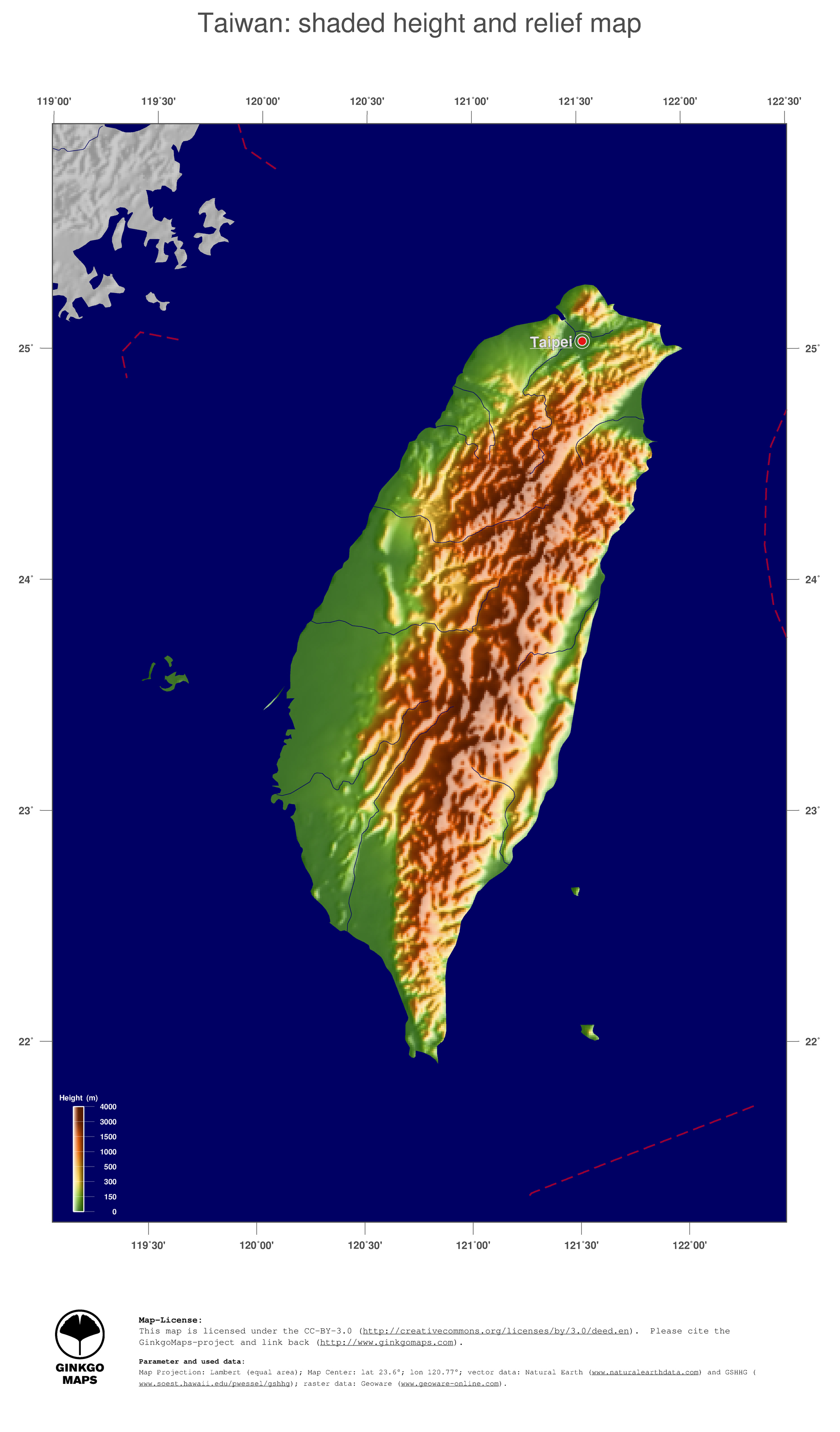 Map Taiwan; GinkgoMaps continent: Asia; region: Taiwan