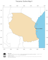 #2 Map Tanzania: political country borders and capital (outline map)