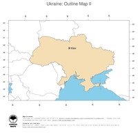 #2 Map Ukraine: political country borders and capital (outline map)