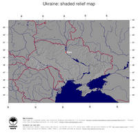 #4 Map Ukraine: shaded relief, country borders and capital