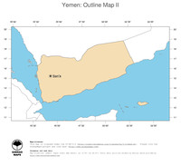 #2 Map Yemen: political country borders and capital (outline map)