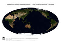 #23 Mapa Mundo: Tierra, aguas poco profundas y topograf�a