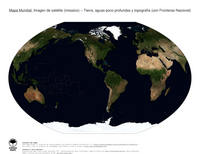 #27 Mapa Mundo: Tierra, aguas poco profundas y topograf�a (con Fronteras Nacional)
