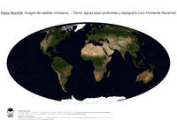 #28 Mapa Mundo: Tierra, aguas poco profundas y topograf�a (con Fronteras Nacional)