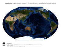 #14 Mapa Mundo: Tierra, fondo marino y topograf�a (con Fronteras Nacional)