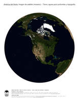 #4 Mapa America del Norte: Tierra, aguas poco profundas y topograf�a
